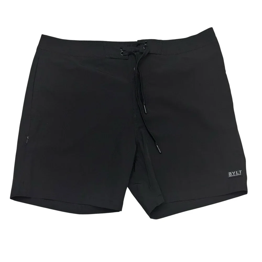 BYLT Basics Coastal Board Shorts Men's Size 33 Black Unlined 5.5